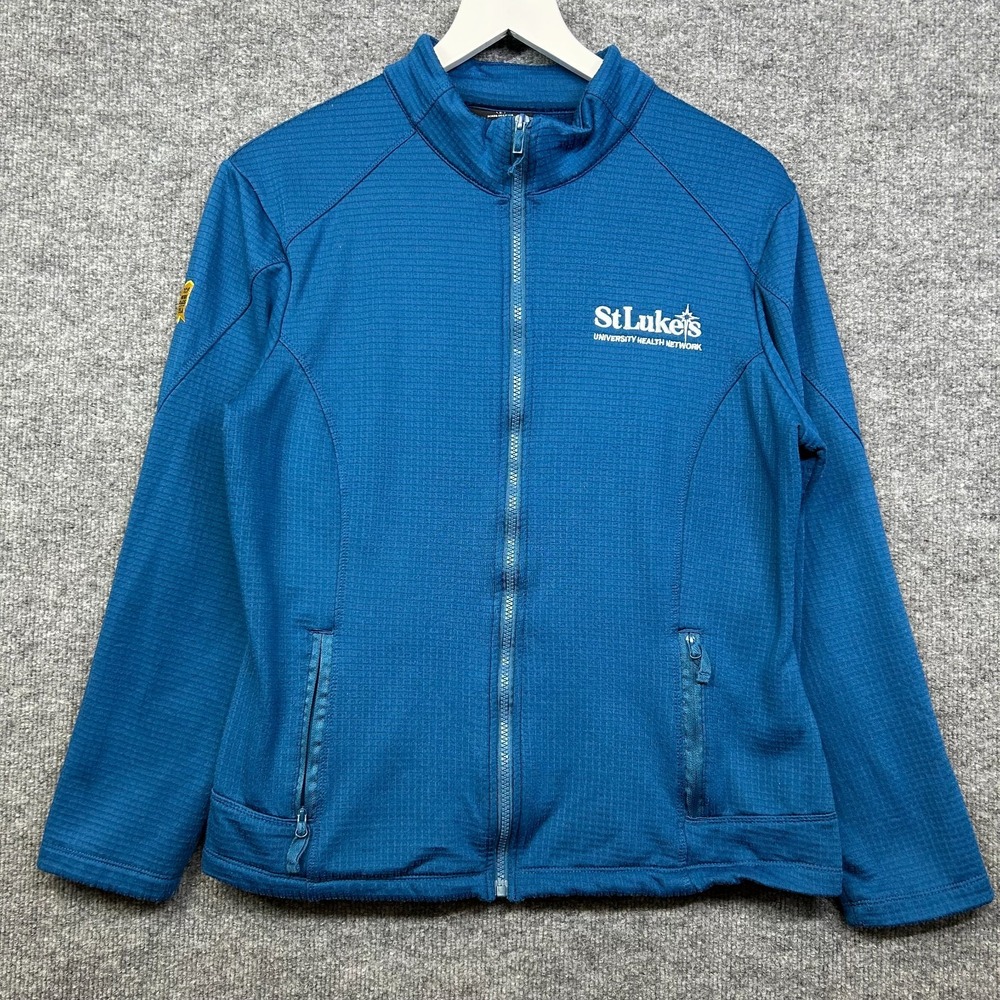 St Luke's University Health Network Full Zip Jacket Women Blue Raglan Sleeve - L